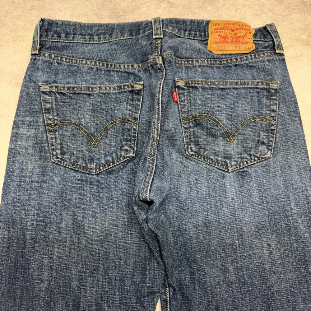 Levis 501xx Mens Jeans 33x30 Blue Straight Leg Button Fly Vintage Y2K Streetwear